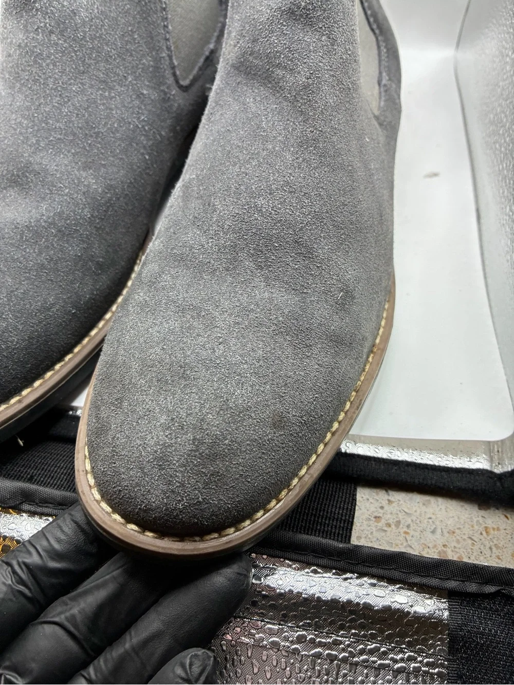 Bruno Marc Gray Suede Leather Chelsea Boots Men’s Size 9.5